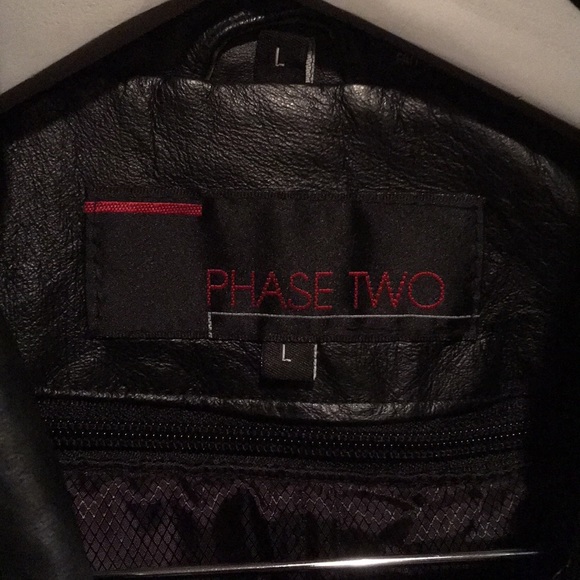 Vintage Phase Two Leather Jacket Black Mid-Length - Picture 2 of 6